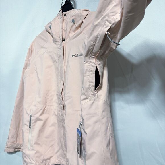 Columbia Women’s Staydry Rain Ski Jacket Light Pink Blush Windbreaker Size XL - Picture 8 of 11